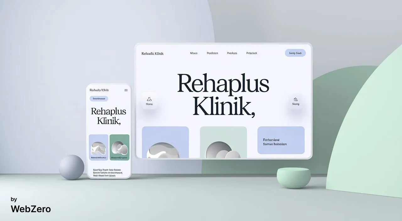 Web tasarım ajansı portfolyosundan Rehaplus Klinik modern ve minimalist web tasarımı, mobil ve masaüstü uyumlu.