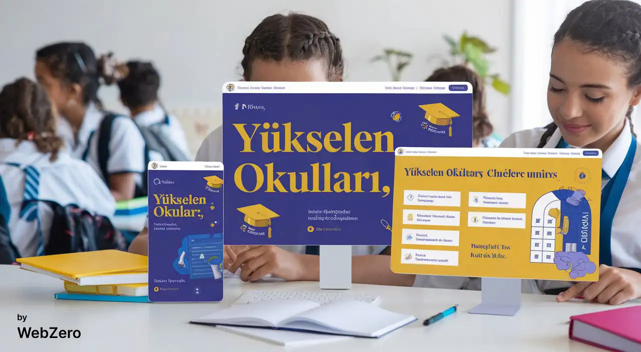 Web tasarım ajansı portfolyosundan Yükselen Okulları için hazırlanan renkli ve modern eğitim kurumu web sitesi tasarımı.